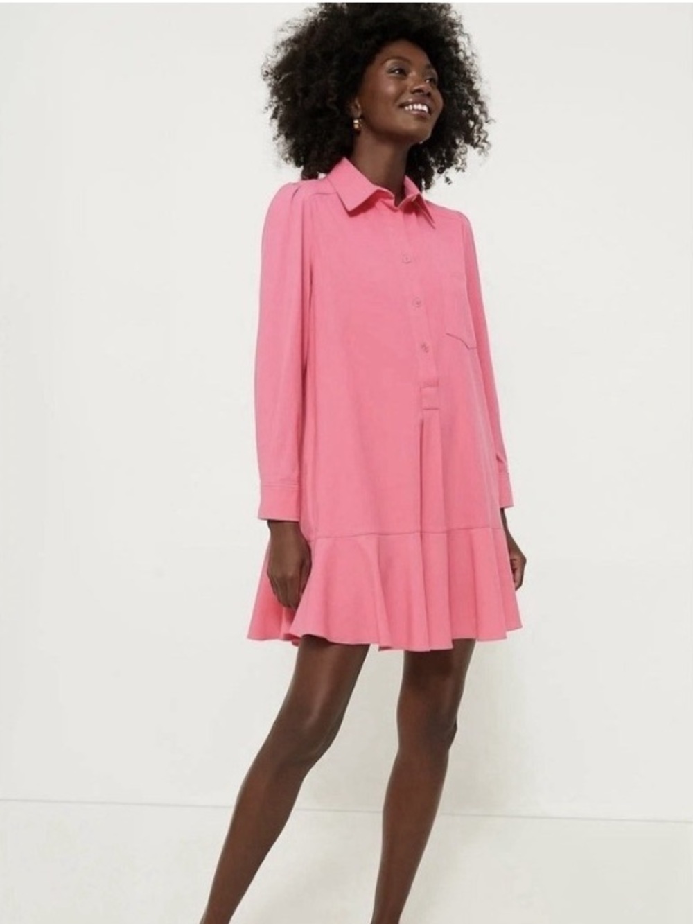 Tuckernuck Pink Crepe Callahan Shirt Dress - Pink Size XL